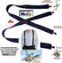 1 1/2" Wide Classic Series Holdups Suspenders for Men in X-back style w/USA Patented No-slip® Silver Clips...
