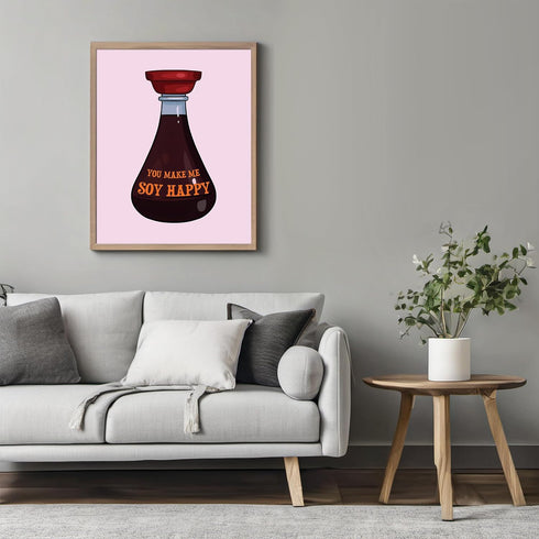 Posterizer 1 pcs-Soy Pun Funny Kitchen Sauce Art-Kitchen & Bar Art-GIft for Men Women Teens-Art for Cafe, Restaurant, Coffee Bar - unframed wall a...