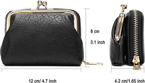2 in 1 Change Purse Wallet,Credit Card Holder with Cion Purse for Women,Cute Pouch for Gril with Zipper Clasp...