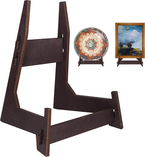 2 Packs 8 Inch Wooden Display Stand, Plate Holder Display Stand for for Display Decorative Photo Frame Stand, Easel Display Stand,Picture Stand,Pl...