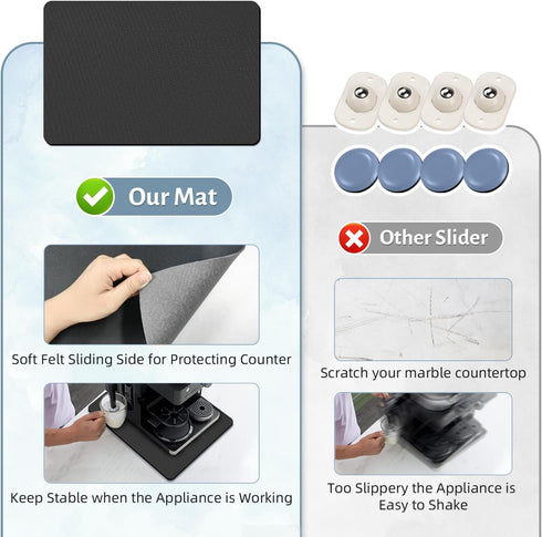 LOPNUR Appliance Sliders for Kitchen Appliances, Cut to Fit, 360° Rotating Appliance Mover Kitchen Appliance Slider, Coffee Mat Heat Resistant for...