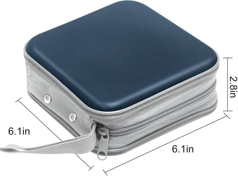 CD Case, 40 Capacity CD/DVD Case Holders Wallet Hard Plastic DVD Disc Cases Storage Binder for Car Home Office Travel (Dark Blue)...