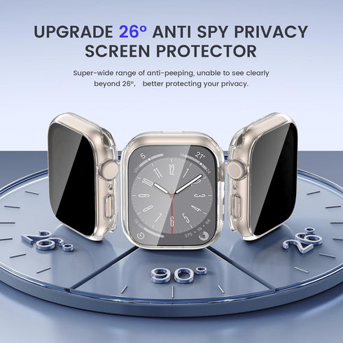 Goton 2 in 1 Privacy Waterproof Apple Watch Case for Series 6 5 4 SE/SE 2nd Screen Protector 40mm, Front Anti Spy Tempered Glass Face Cover + Back...