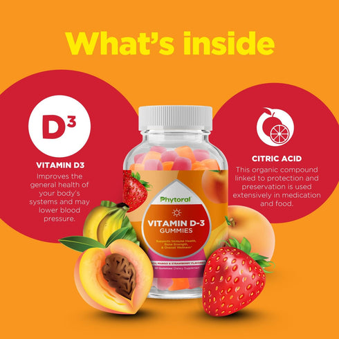 Chewable Vitamin D Gummies for Adults - Delicious Daily Vitamin D3 Gummies with D3 2000IU per Serving - Gluten and Gelatin Free Non-GMO Gummy for ...