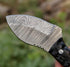 HotSteel Handmade Neck knife-Damascus Steel Full Tang knife 5'' Mini fixed blade knife-Bushcraft knife-Camping knife-Hunting knife with leather sh...