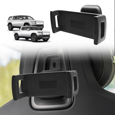 BestEvMod Seat Back Second Row Anchor 1/4 Screw Mount Phone Holder Tablet Mag Safe Compatible with 2022-2024 Rivian R1T&R1S Backseat fits All Phon...