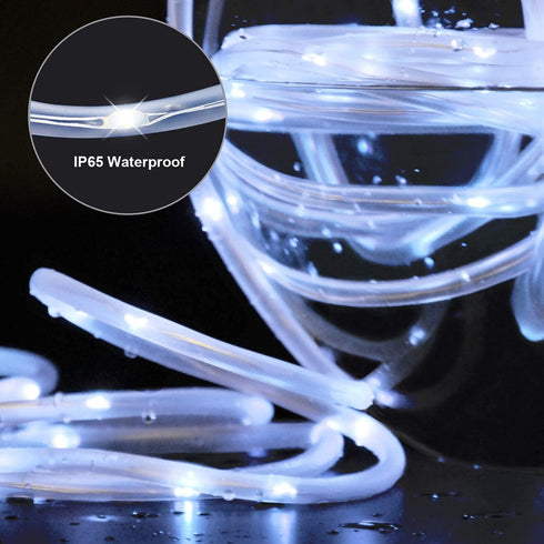 JMEXSUSS 120 LED Solar Powered Rope Lights Outdoor,39.4ft 8 Modes Solar Rope Lights,Waterproof Solar Rope Tube for Fence,Gazebo,Yard,Walkway,Path ...