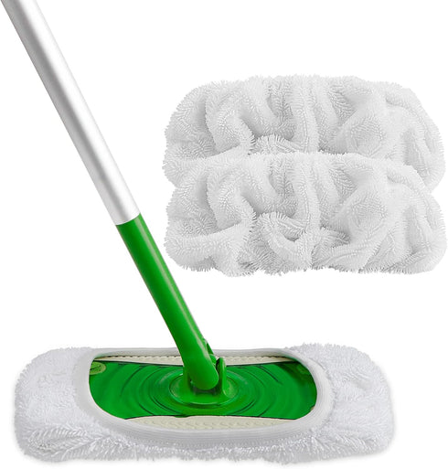 HOMEXCEL Reusable Microfiber Mop Pads Compatible with Swiffer Sweeper-Washable Wet Pad Refills for Wet & Dry Use,Floor Cleaning Mop Head Pads Refi...