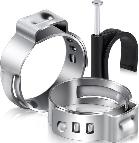 80PCS 1/2inch Stainless Steel Pex Cinch Clamp Rings plus 3/4inch Half Clamp J-Hook with Nails for Pex Tubing Pipe...