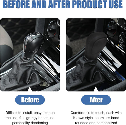 2PCS Car Gear Shift Knob Cover, Elastic Silicone Car Automatic Shift Protect Accessories, Anti-Slip Auto Knob Gear Stick Protector, Car Interior D...
