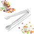 6PCS Mini Small Tiny Tongs, 4.25Inch Stainless Steel Small Tongs for Serving Food, Durable Kitchen Metal Tongs for Ice, Salad, Toaster, Desserts, ...