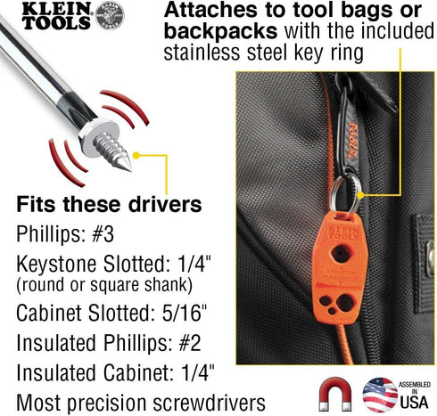 Klein Tools MAG2 Demagnetizer / Magnetizer for Screwdriver Bits and Tips, Makes Tools Magnetic with Powerful Rare-Earth Magnet...