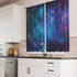 Cinbloo Galaxy Kitchen Curtains Out Space Wall Art Rod Pocket 27.5W x 39L Inch Blue Nebula Universe Room Decor Starry Star Fantasy Night Sky Print...