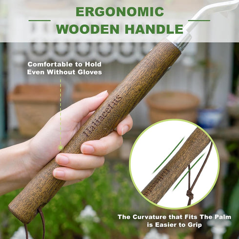 Gardening Sickle Hoe, Japanese Bent Angle Weeding Sickle, Stainless Steel Weed Hoe Scraper...