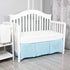 Belsden Blue Crib Skirt with Durable Woven Platform, Both Long Sides Pleated, Split Corners Dust Ruffle for Easy Placement Inside of Standard Crib...