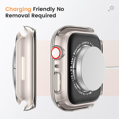 Goton Waterproof Privacy Case for Apple Watch Series 9 8 7 6 5 4 SE Ultra 40mm 44mm 41mm 45mm 49mm, Hard PC Bumper Tempered Glass Screen Protector...