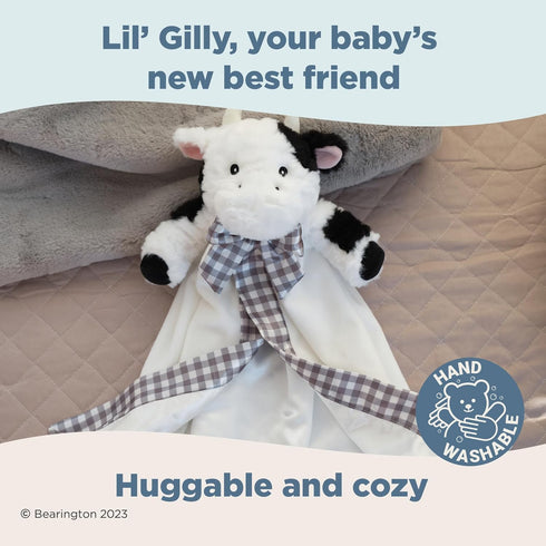 Bearington Lil' Gilly 18 Inch Cow Loveys for Babies - Security Blanket for Babies - Lovies for Babies Security Blanket with Stuffed Animal...