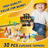 31 Pcs Tools Cupcake Cake Topper Toolbox Wrench Hammer Mechanic Drill Plier Handsaw Tape Measure Screwdrivers Themed Happy Birthday Party Cake Dec...