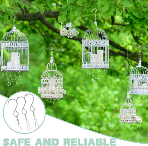 Wind Chime Hanger S Hooks, 10 Pcs 360 Degree Dual Spinning Windsock Chime Supplies Hanger Swivels Clip for Plant Hangers Outdoor, Hanging Basket, ...