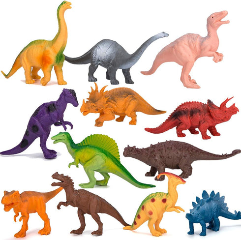 Kids Dinosaur Figures Toys, 7 Inch 12 Pack Jumbo Plastic Dinosaur Playset, STEM Educational Realistic Dinosaur Figurine for Boys Girls Toddlers...