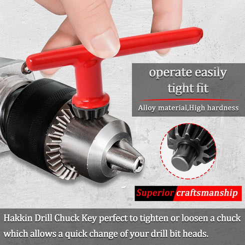 Hakkin Drill Press Chuck Key 5 Sizes, Chuck Press Wrench Key for Electric Drill Clamping Tool, Replacement Drill Clamping Wrench of 6mm, 10mm, 13m...