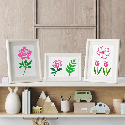 70pcs Small Flower Stencils for Painting on Wood Tiny Nature Leaf Stencils and Patterns Leaves Vine Stencil Floral Template Paint Stencils on Art ...