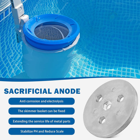 Zinc Anode Weight Plate with 2 Plastic Ties, Anti Corrosion and Electrolysis - Sacrificial Anodes Protects the Other Metal Components in Salt Syst...