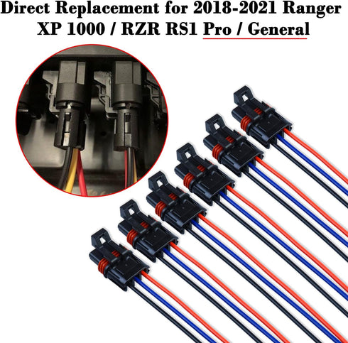 Pulse Power Plug Pigtail Connector, Pulse Bar Connectors with Seat Belt Bypass Replacement for Polaris 2018-2021 Ranger XP 1000/ RZR RS1 Pro/Gener...