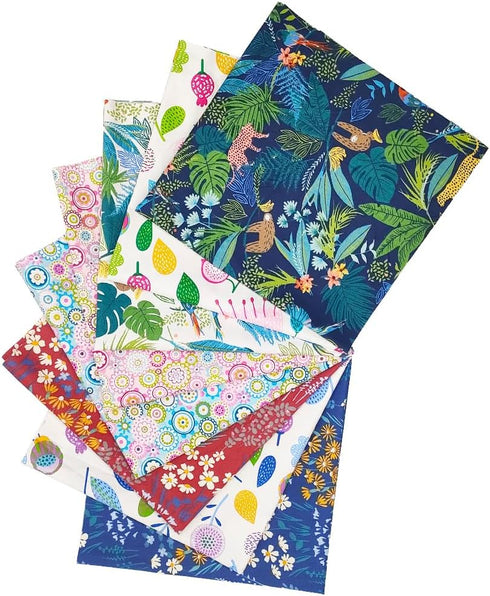Fat Quarters Fabric Bundles, 8 Pcs 20x20inches(50x50cm) Sewing Patterns Quarter Precut Fabrics for Quilting Squares Sheets, Premium Cotton Bundle ...