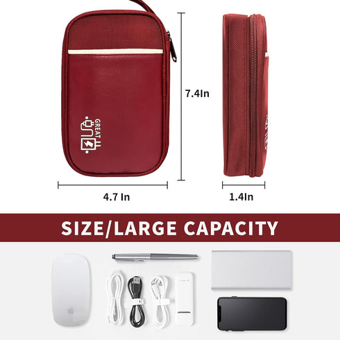 Travel Cable Organizer Bag Pouch Electronic Accessories Carry Case Portable Waterproof All-in-One Storage Bag for Cable,Charger, Phone, Hard Drive...