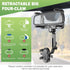 Rear View Mirror Phone Holder For Car - Multifunctional 360 Rotatable Car Rearview Mirror Phone Holder, With Retractable Curved Handle, Fixed At F...