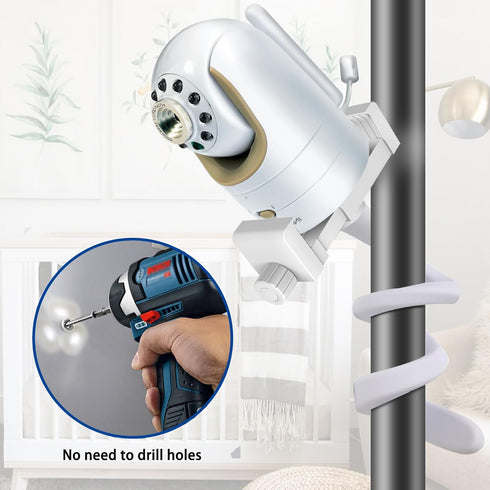 Universal Baby Camera Holder&Secure Baby Monitor Shelf Compatible with Infant Optics DXR 8/DXR-8 Pro & Most Brands,afely Attach to Crib or Furnitu...