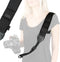 USA Gear Camera Sling Shoulder Strap with Adjustable Neoprene, Safety Tether, Accessory Pocket, Quick Release Buckle - Compatible with Canon, Niko...