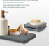 4-Set Water Absorbent Diatomite Earth Drying Mats - 2 Large & 2 Small Trays with Anti-Slip Pad, Sandpaper. Ideal for Kitchen Counter, Under Plants...