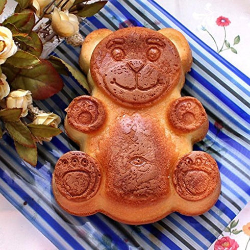 3D Bear Mousse Cake Mold Set, Approx. 8.5 Inch Cake Baking Mold - Novelty Silicone Cake Pan for Kids, Nonstick Bakeware, 8.46 x 6.89 x 0.98 Inches...