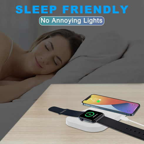 Wireless Charger, 2 in 1 Wireless Charging Pad, Fast Dual Wireless Charging Station for iPhone 14/13/12/11Pro/Pro Max/Mini/XS Max/XR/XS/X/8/8P, Sa...