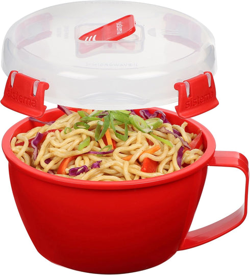 Sistema 1109ZS Microwave Collection Noodle Bowl 1 Count (Pack of 1) Red...