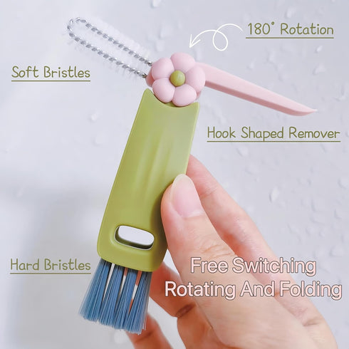 3 in 1 Cup Lid Cleaning Brush, Crevice Cleaning Brush, Cup Lid Cleaner for Bottle Gap Tight Spaces Cup, Water Bottle Lid Cleaner (3 PCS)...