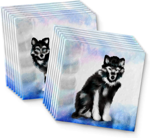 Wolf Birthday Party Supplies Set Plates Napkins Cups Tableware Kit for 16...