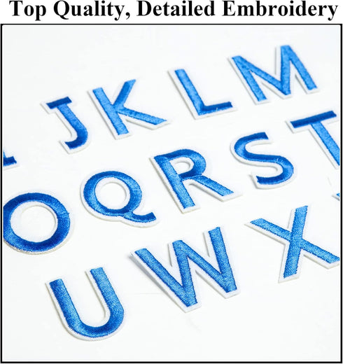 72 Pieces Iron on Letters and Numbers Patches, Embroidered Sew On Patches Alphabet A-Z, Numbers 0-9 Applique for Clothes, Dress, Hat, Socks, Jeans...