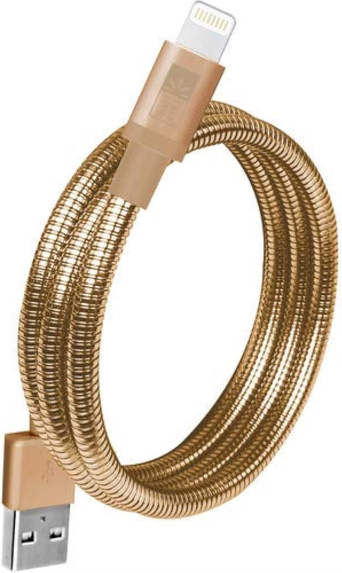 Bytech MFI LTG Chrome Spiral Cable-GD, Black, (CL-LP-CA-102-GD)...