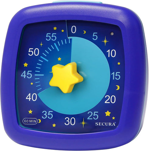 Secura 60-Minute Visual Timer, Silent Study Timer for Kids and Adults, Time Clocks, Time Management Countdown Timer for Teaching (Starry Sky)...