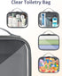 sportsnew Clear Toiletry Bag, TSA Carry on Travel Toiletry Bag Travel Bag Water-Resistant Cosmetic Makeup Bag for Women Man, Gray 2 pcs, patent pe...
