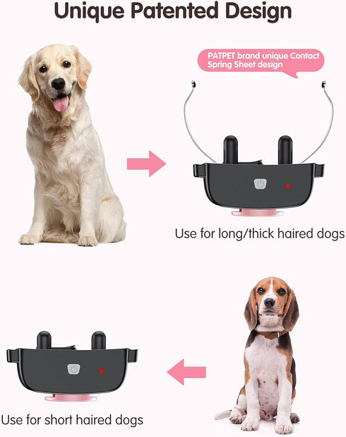 PATPET Dog Training Collar with Remote(8-100 lbs), Rechargeable Shock Collar for Medium Dogs, Up to 1000 ft Remote Range IPX7 Waterproof...