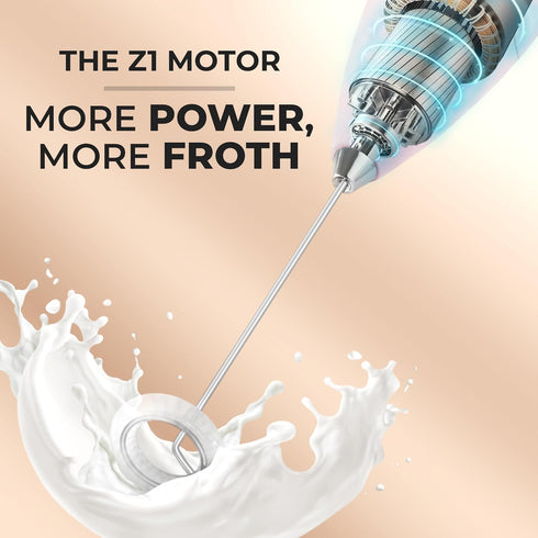 Zulay Powerful Milk Frother for Coffee with Upgraded Titanium Motor - Handheld Electric Whisk, Milk Foamer, Mini Mixer & Coffee Blender for Frappe...