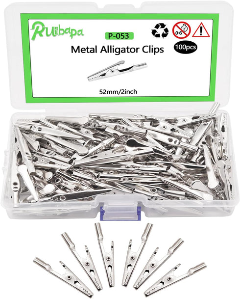 100 pcs Metal Alligator Clips 52 mm for Household Soldering and Electrical Test Tools...