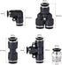 uxcell Pneumatic 6mm OD PU Air Hose Tubing Kit 5 Meters Blue with 12 Pcs Black Push to Connect Fittings...