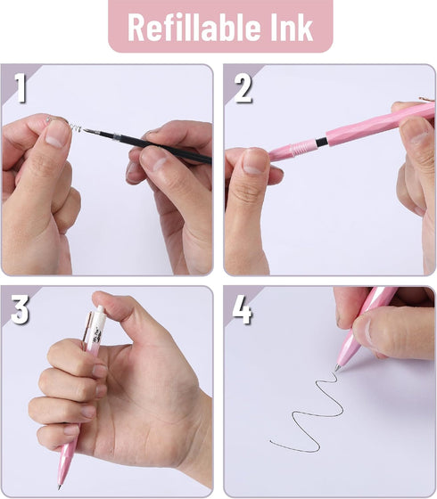 Mr. Pen- Diamond Cut Gel Pens, 5 Pack, Black Ink Gel Pens, Fast Dry, Retractable Gel Pens Fine Point 0.5mm, Retractable Pens, Cute Pens, Gel Ink P...