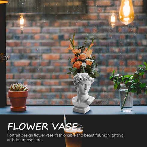 Cabilock Head Planter Pot Succulent Planter Flower Vase Greek Statue Planter Flower Vase Makeup Brush Pen Holder Home Garden Sculpture...