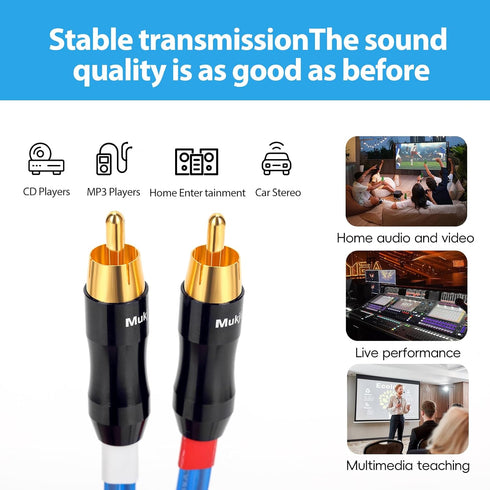 KK Cable Q-P2 18 Gauge OFC Speaker Wire Pair with RCA Male (White & Red) to 2 Pair Banana (4banana) Plugs, Q-P2 (1.5M(4.92ft))...